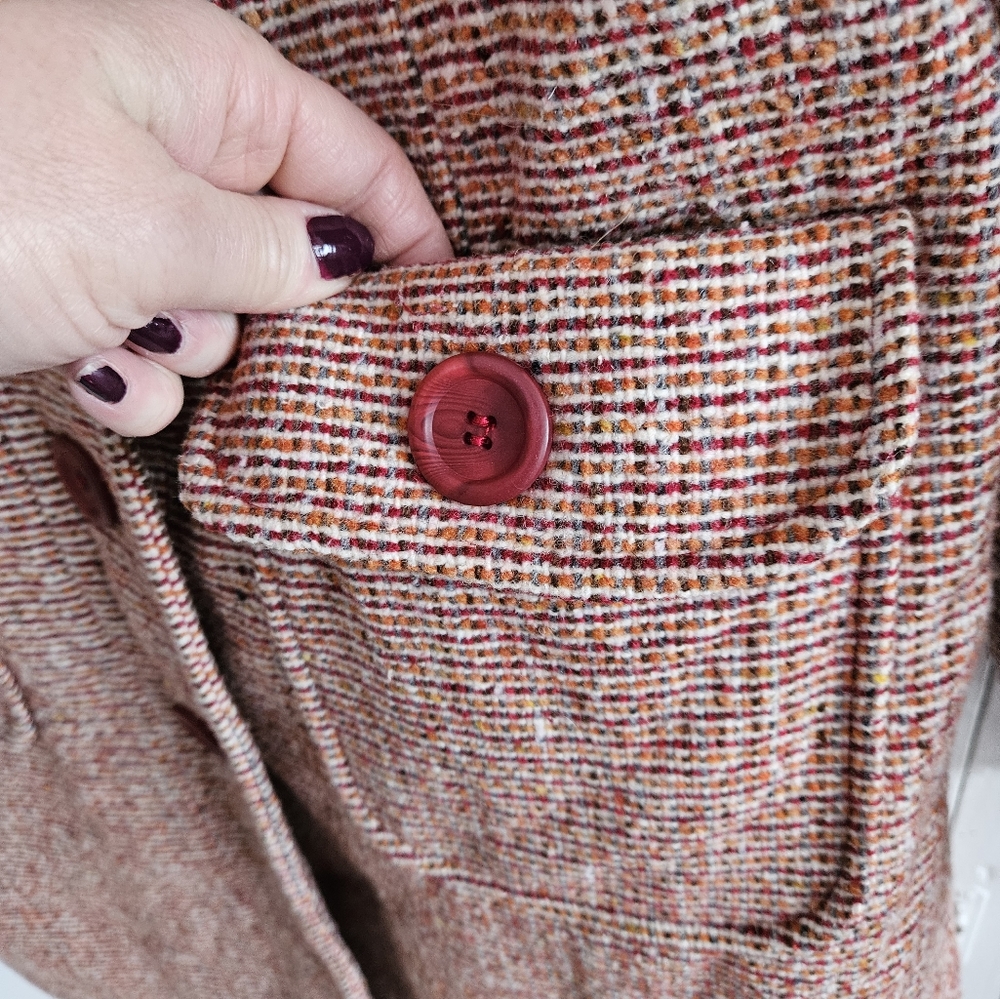 Static Button Down Winter Coat Size M - image 6